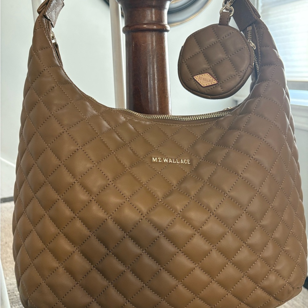 MZ Wallace Caramel Leather Large Metro Shoulder